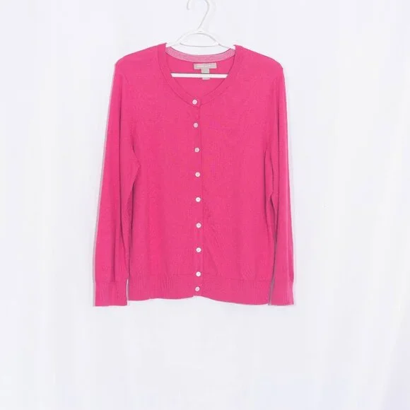 BANANA REPUBLIC Silk Blend Pink Cardigan Size XL - Picture 1 of 6